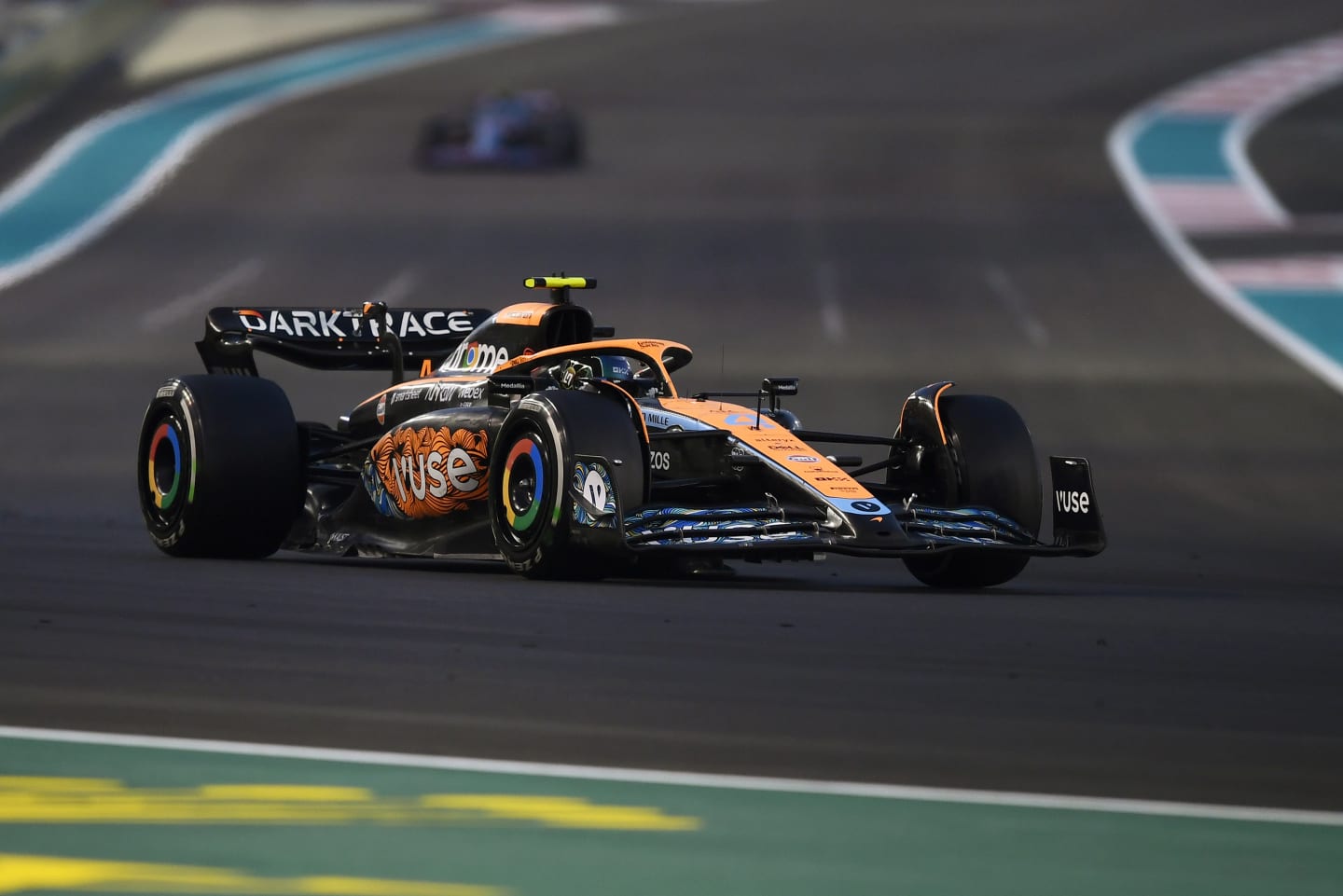 ABU DHABI, UNITED ARAB EMIRATES - NOVEMBER 20: Lando Norris of Great Britain driving the (4) McLaren MCL36 Mercedes on track during the F1 Grand Prix of Abu Dhabi at Yas Marina Circuit on November 20, 2022 in Abu Dhabi, United Arab Emirates. (Photo by Rudy Carezzevoli/Getty Images)