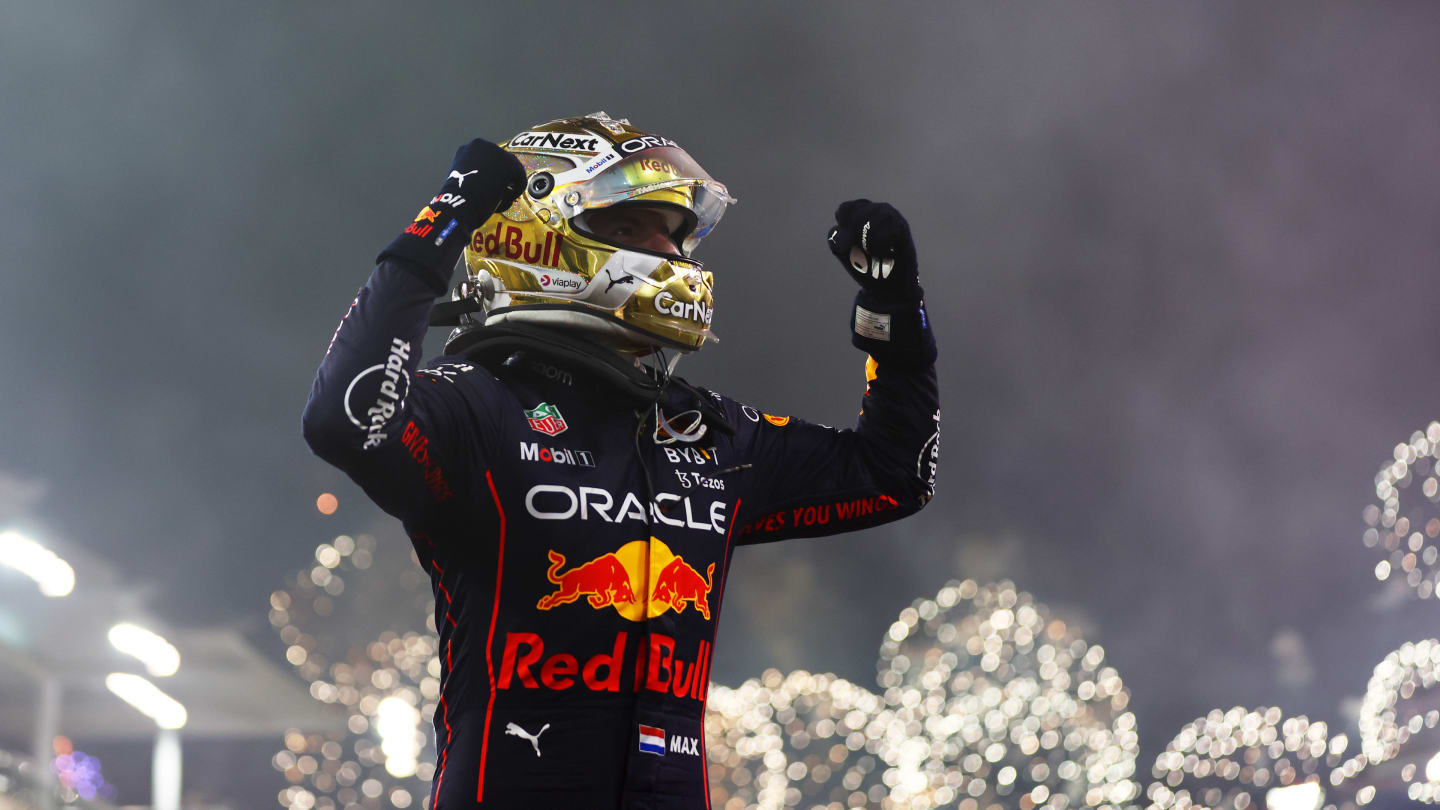 ABU DHABI, UNITED ARAB EMIRATES - NOVEMBER 20: Race winner Max Verstappen of the Netherlands and