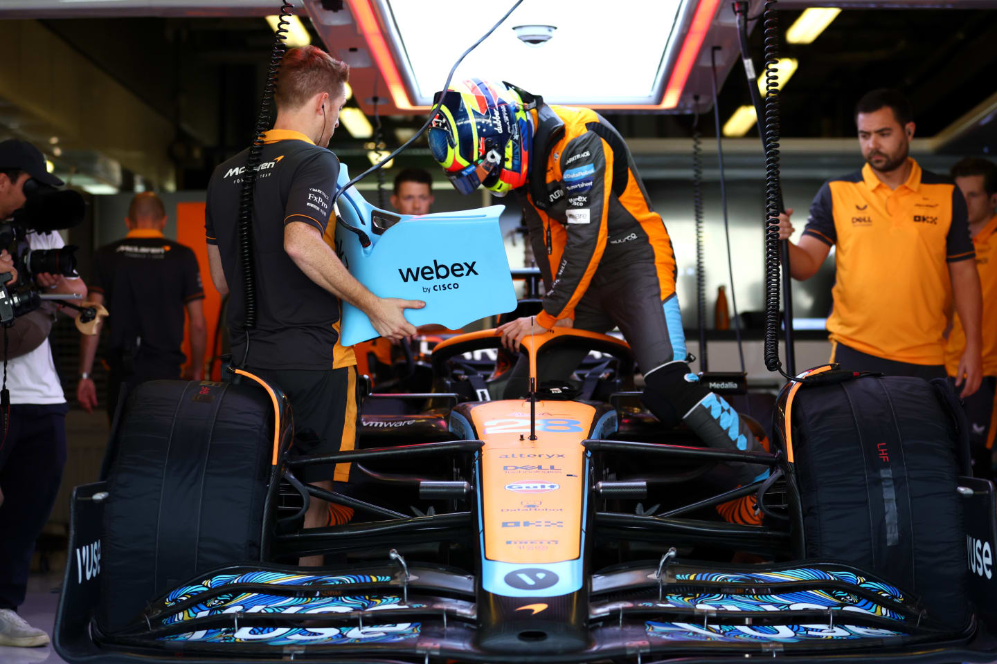 ABU DHABI, UNITED ARAB EMIRATES - NOVEMBER 22: Oscar Piastri of Australia and McLaren prepares to