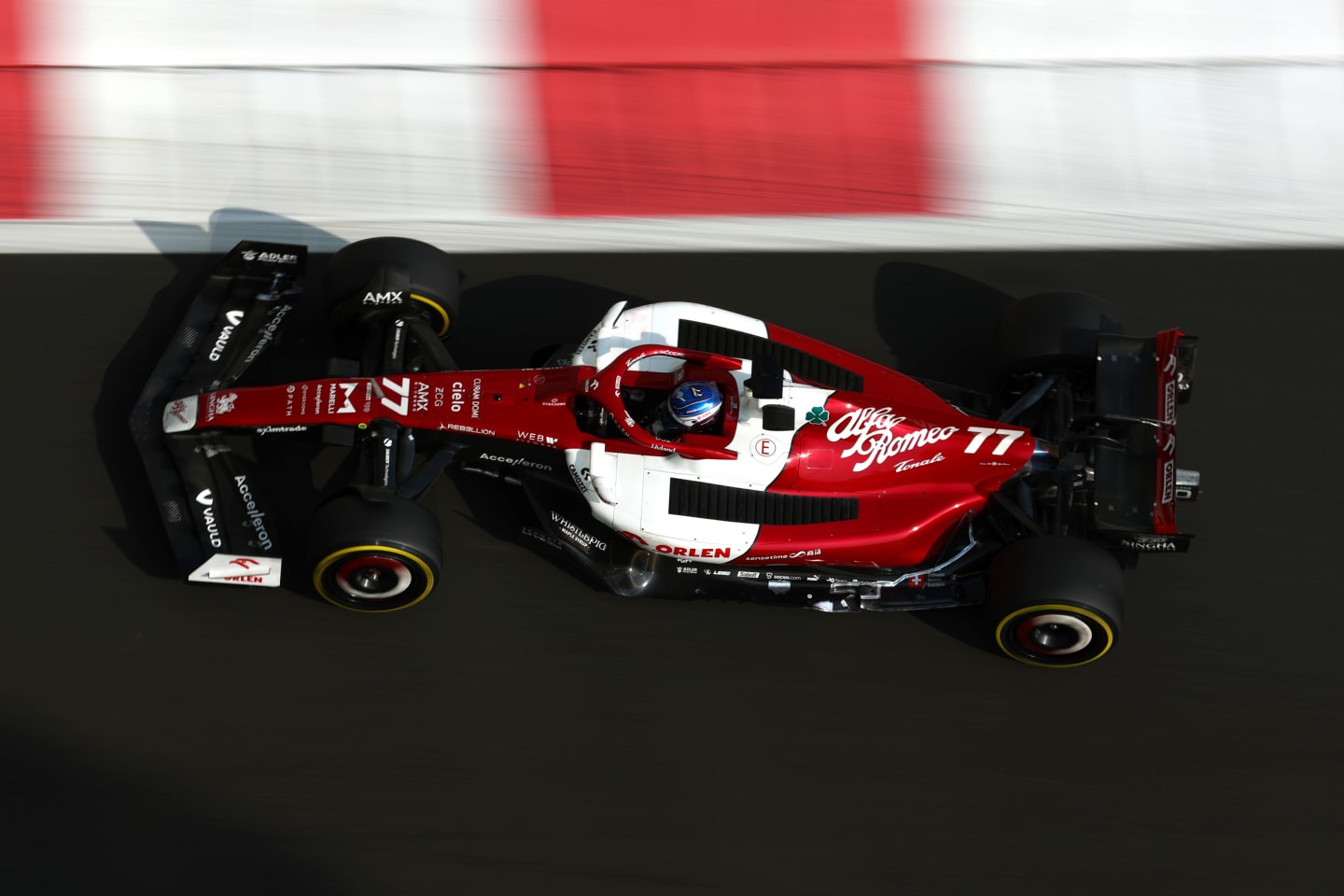 ABU DHABI, UNITED ARAB EMIRATES - NOVEMBER 22: Valtteri Bottas of Finland driving the (77) Alfa