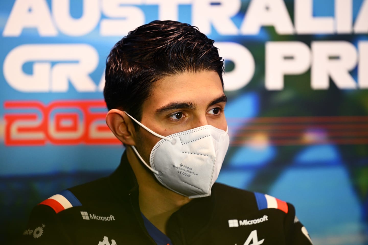 MELBOURNE, AUSTRALIA - APRIL 08: Esteban Ocon of France and Alpine F1 looks on in the Drivers Press Conference prior to practice ahead of the F1 Grand Prix of Australia at Melbourne Grand Prix Circuit on April 08, 2022 in Melbourne, Australia. (Photo by Clive Mason/Getty Images)