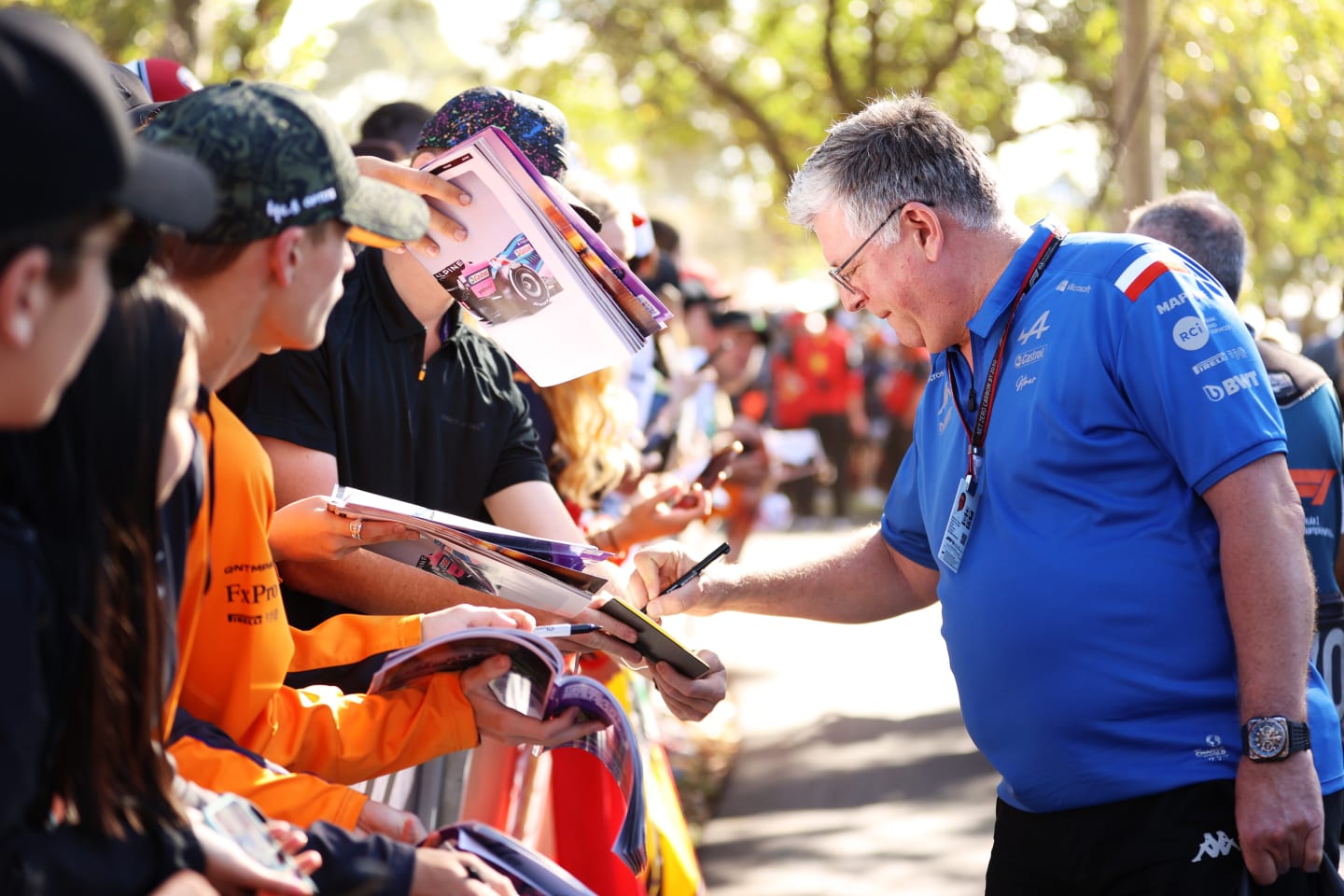 MELBOURNE, AUSTRALIA - APRIL 09: Otmar Szafnauer, Team Principal of Alpine F1 arrives at the