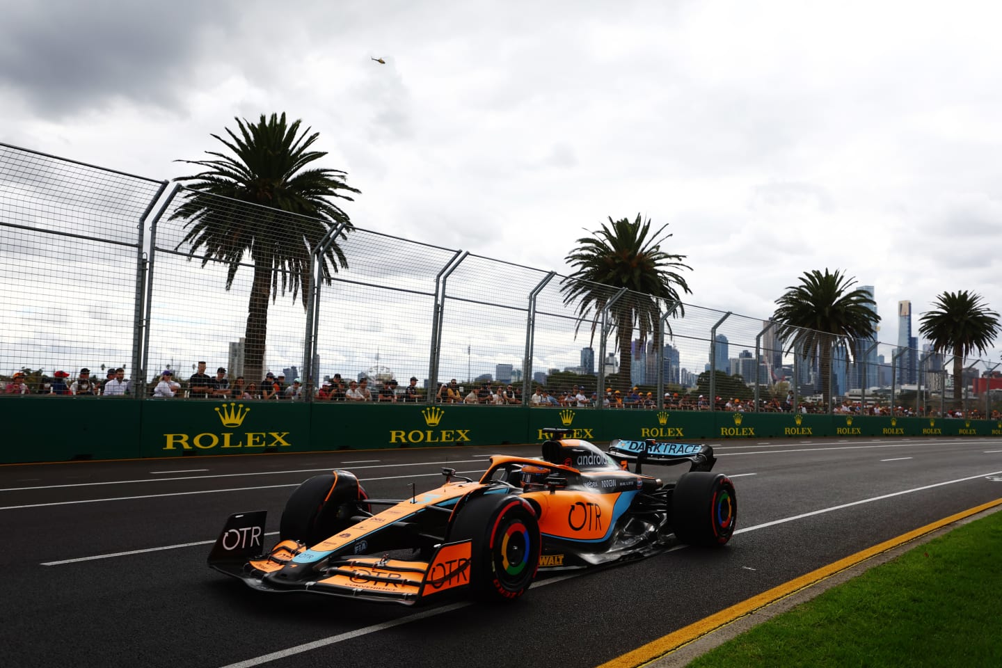 MELBOURNE, AUSTRALIA - APRIL 09: Daniel Ricciardo of Australia driving the (3) McLaren MCL36
