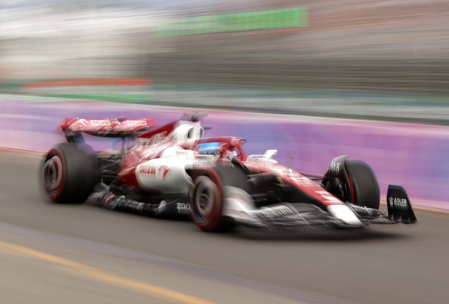 MELBOURNE, AUSTRALIA - APRIL 09: Valtteri Bottas of Finland driving the (77) Alfa Romeo F1 C42 Ferrari in the Pitlane during final practice ahead of the F1 Grand Prix of Australia at Melbourne Grand Prix Circuit on April 09, 2022 in Melbourne, Australia. (Photo by Robert Cianflone/Getty Images)