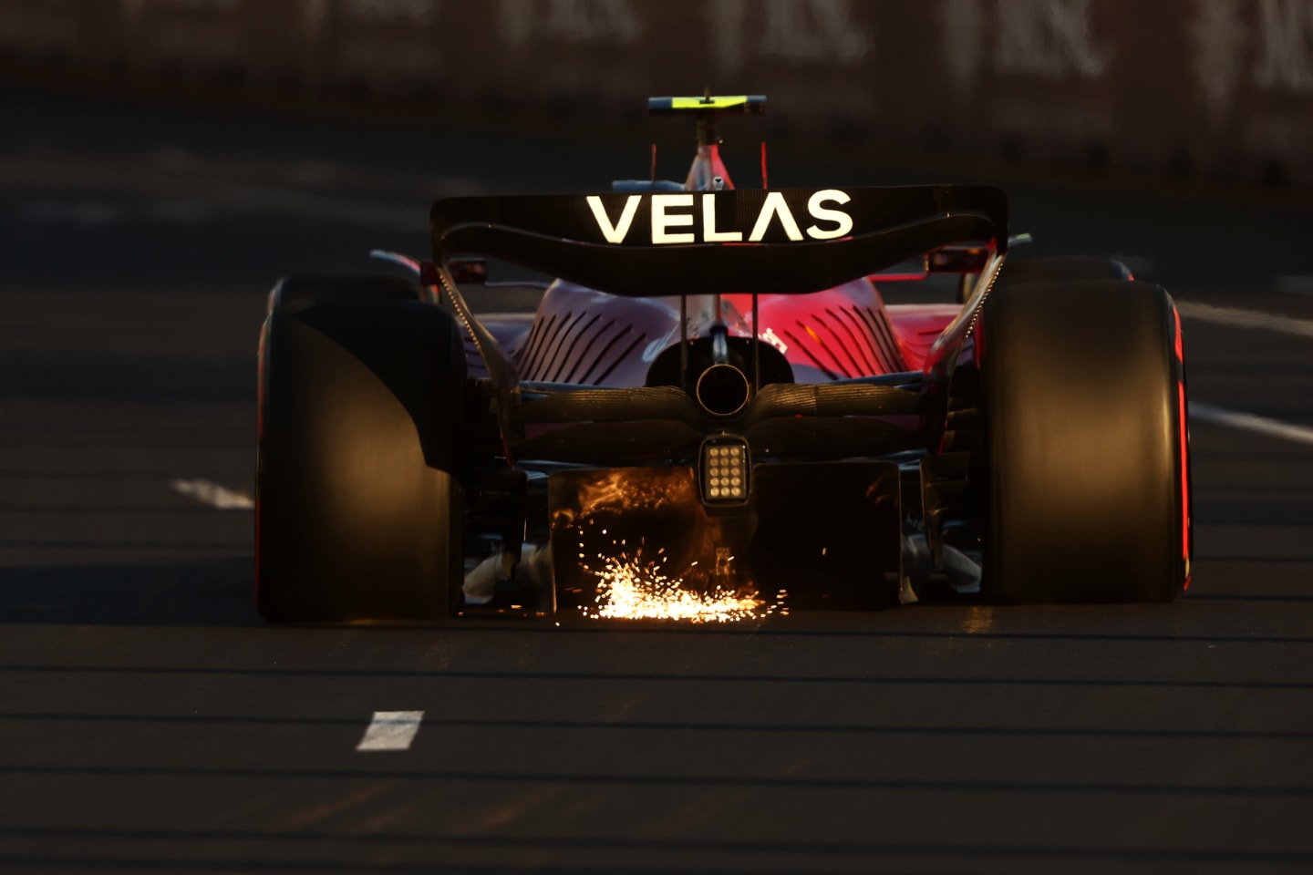 MELBOURNE, AUSTRALIA - APRIL 09: Carlos Sainz of Spain driving (55) the Ferrari F1-75 on track