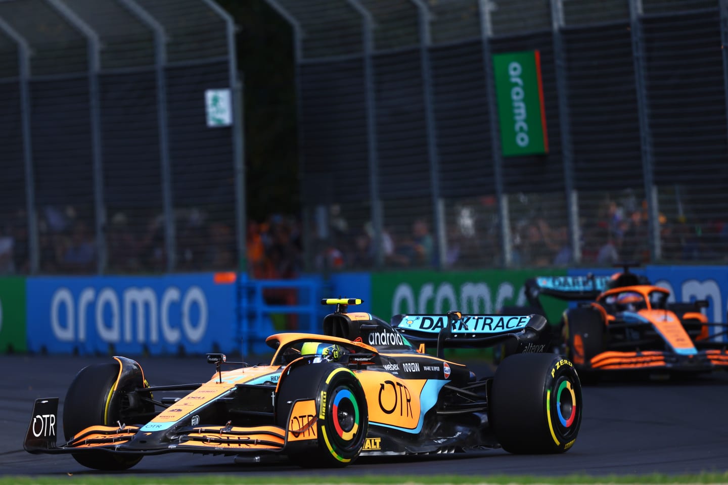 MELBOURNE, AUSTRALIA - APRIL 10: Lando Norris of Great Britain driving the (4) McLaren MCL36