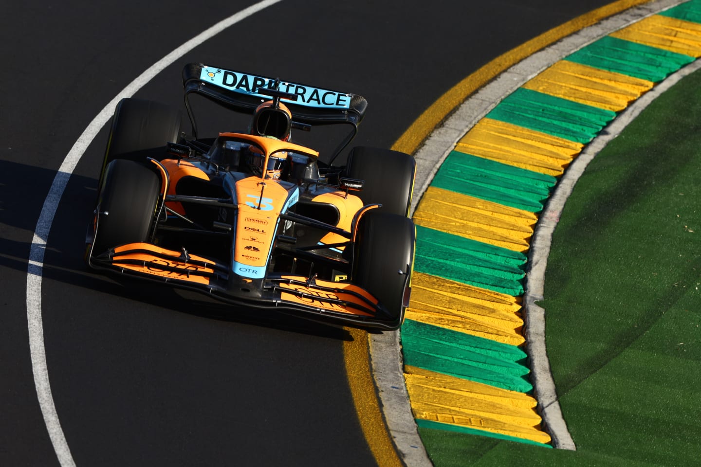MELBOURNE, AUSTRALIA - APRIL 10: Daniel Ricciardo of Australia driving the (3) McLaren MCL36