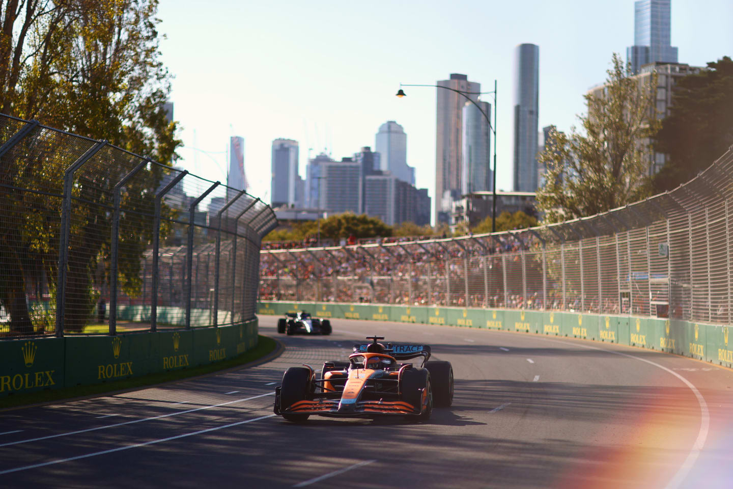 MELBOURNE, AUSTRALIA - APRIL 10: Daniel Ricciardo of Australia driving the (3) McLaren MCL36