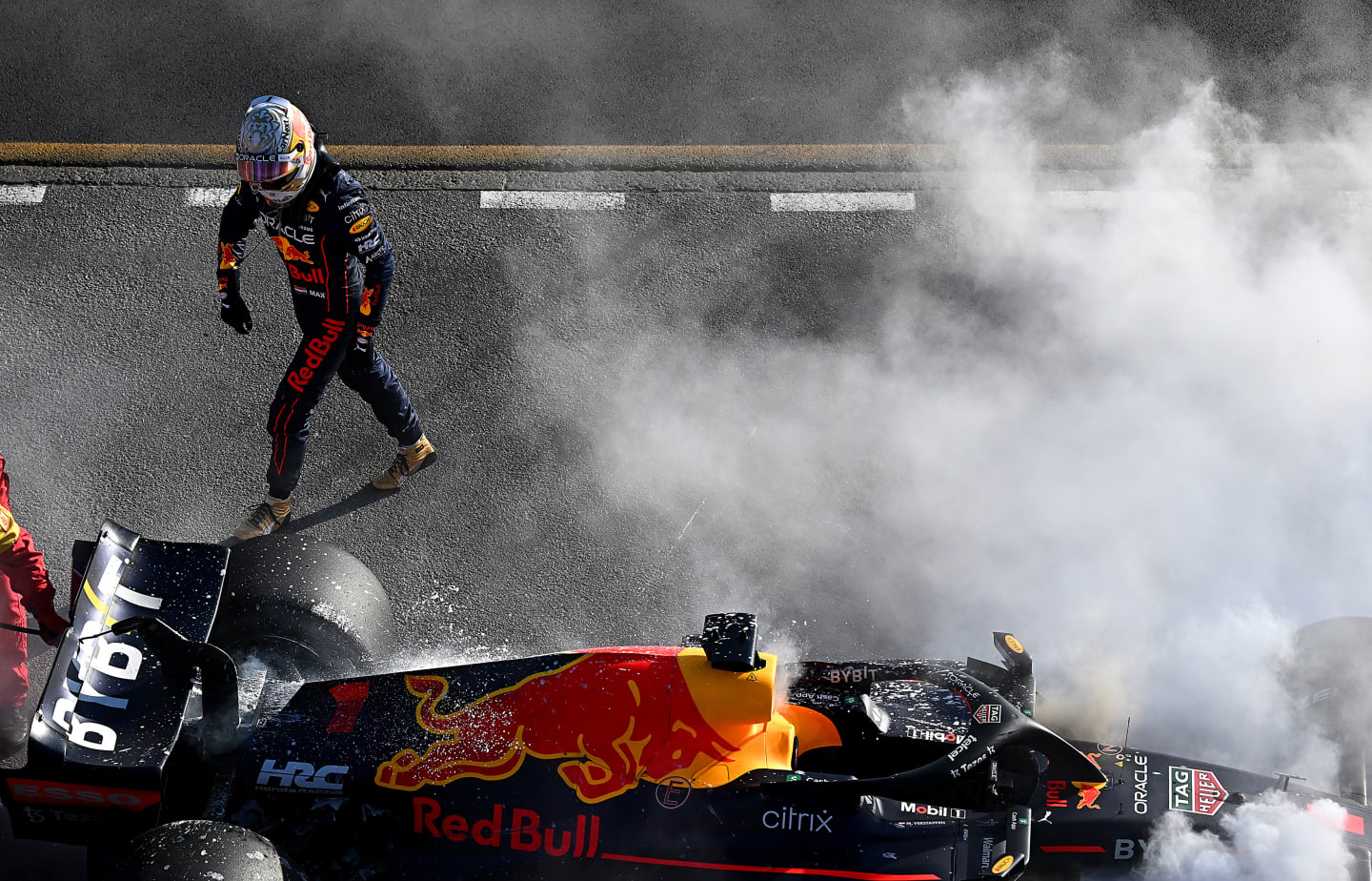 MELBOURNE, AUSTRALIA - APRIL 10: Max Verstappen of the Netherlands and Oracle Red Bull Racing walks