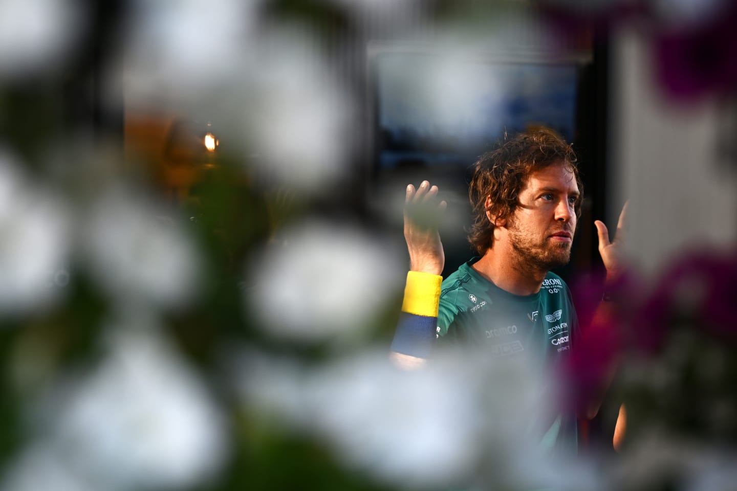 MELBOURNE, AUSTRALIA - APRIL 07: Sebastian Vettel of Germany and Aston Martin F1 Team looks on in