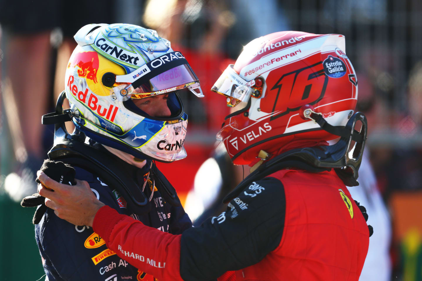 SPIELBERG, AUSTRIA - JULY 08: Pole position qualifier Max Verstappen of the Netherlands and Oracle