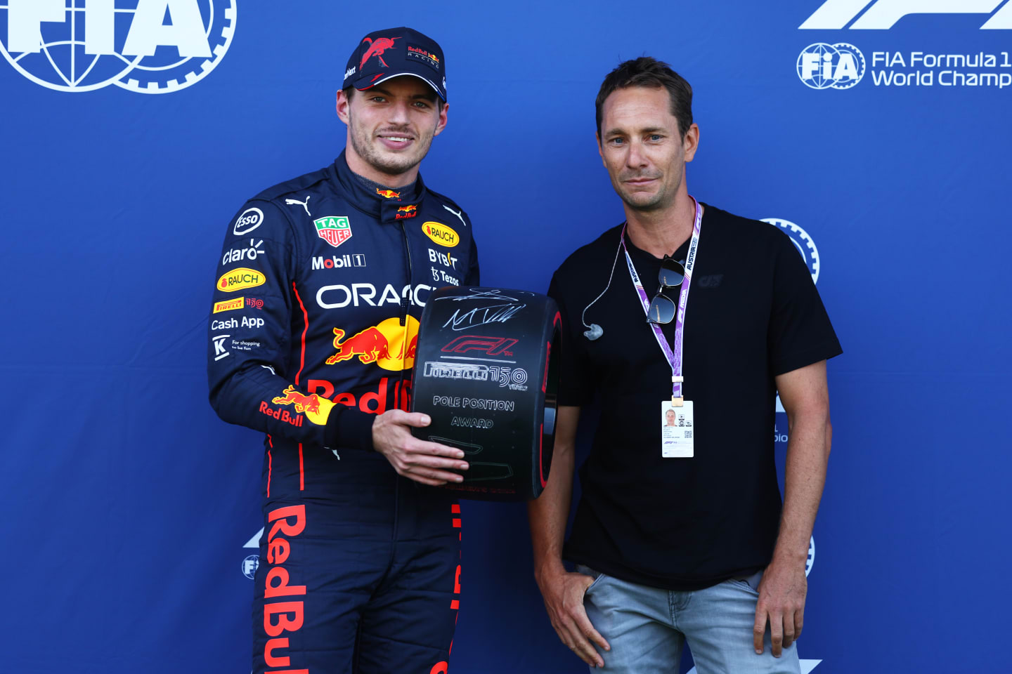 SPIELBERG, AUSTRIA - JULY 08: Pole position qualifier Max Verstappen of the Netherlands and Oracle
