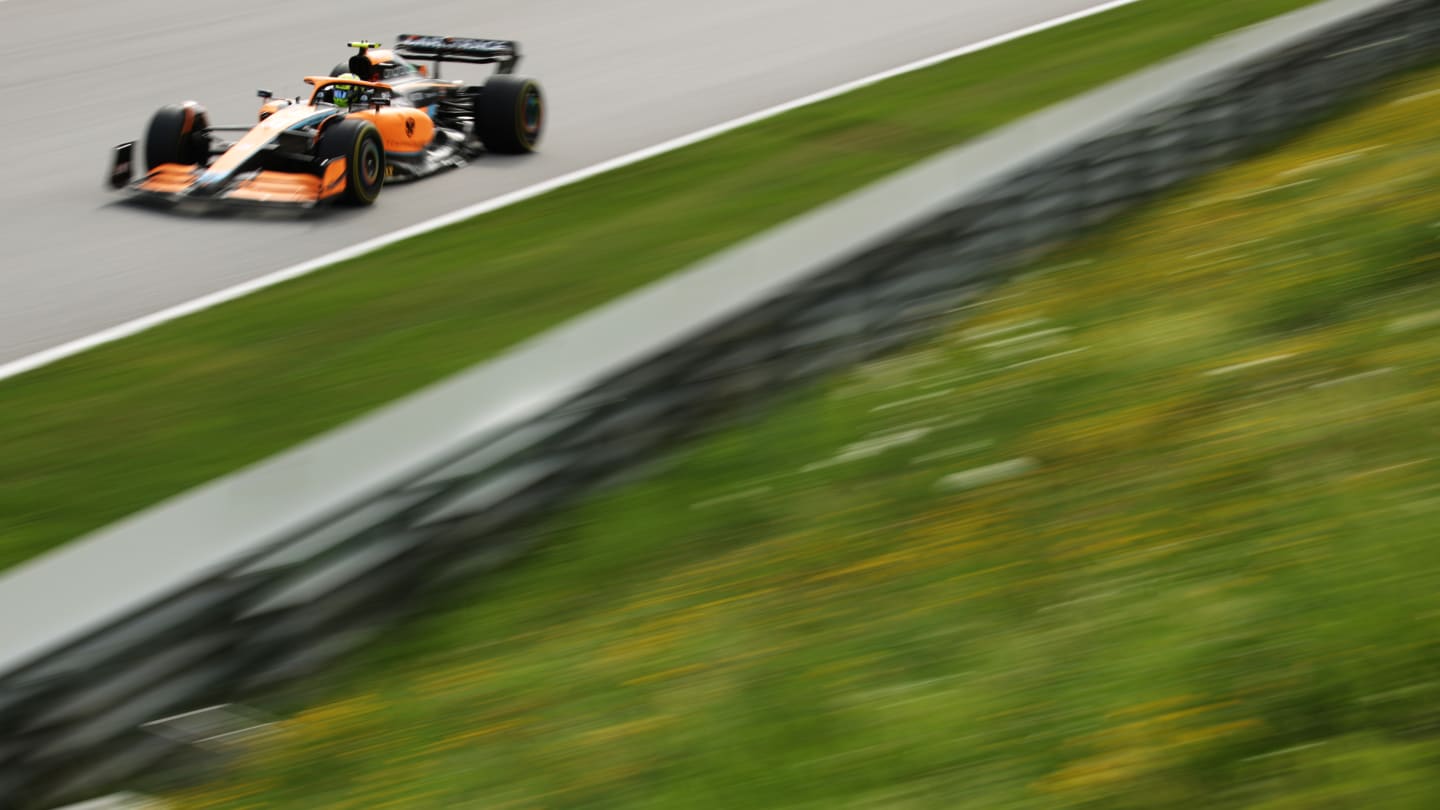 SPIELBERG, AUSTRIA - JULY 09: Lando Norris of Great Britain driving the (4) McLaren MCL36 Mercedes on track during the F1 Grand Prix of Austria Sprint at Red Bull Ring on July 09, 2022 in Spielberg, Austria. (Photo by Adam Pretty - Formula 1/Formula 1 via Getty Images)