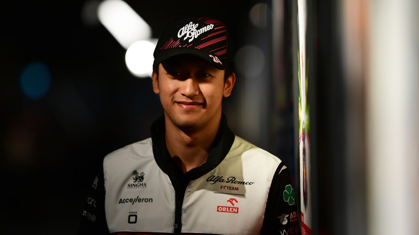 SPIELBERG, AUSTRIA - JULY 10: Zhou Guanyu of China and Alfa Romeo F1 poses for a photo ahead of the