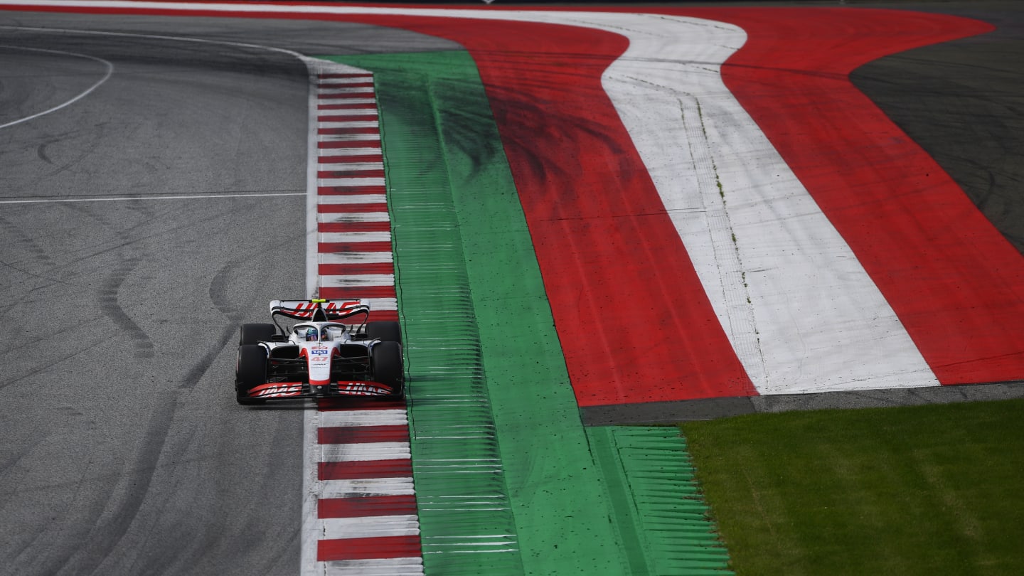 SPIELBERG, AUSTRIA - JULY 10: Mick Schumacher of Germany driving the (47) Haas F1 VF-22 Ferrari on track during the F1 Grand Prix of Austria at Red Bull Ring on July 10, 2022 in Spielberg, Austria. (Photo by Rudy Carezzevoli - Formula 1/Formula 1 via Getty Images)