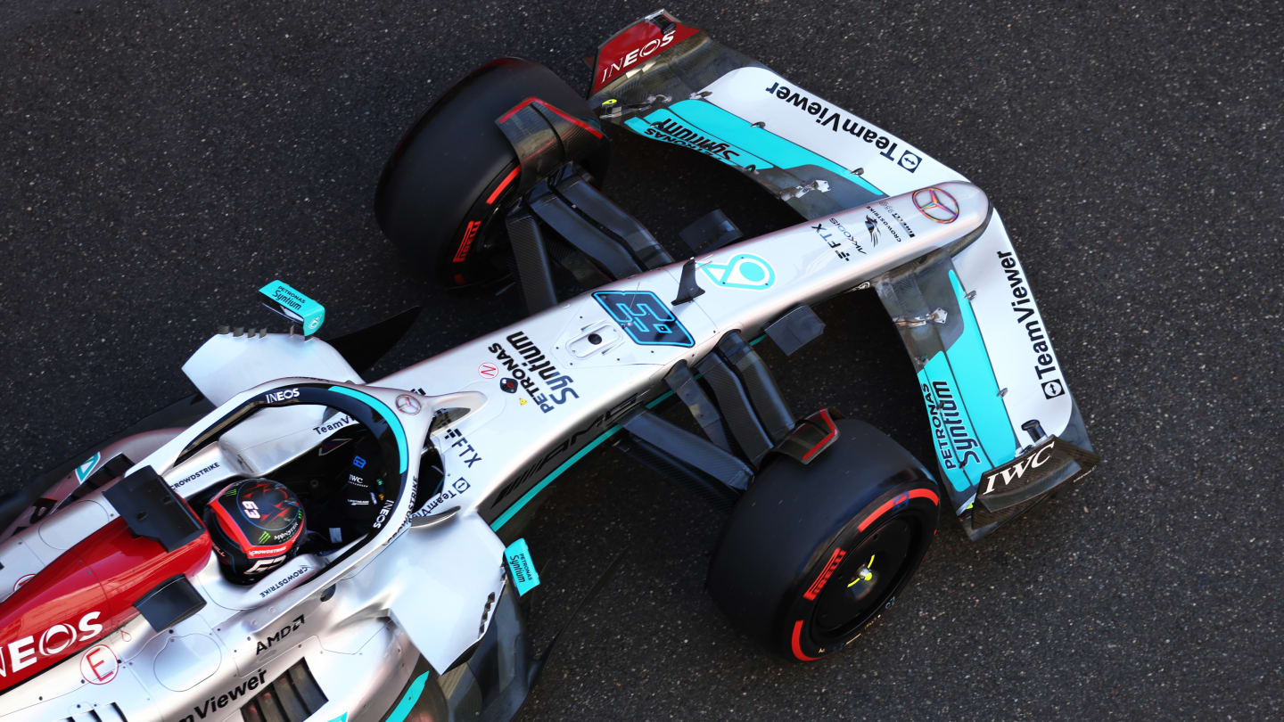 BAKU, AZERBAIJAN - JUNE 10: George Russell of Great Britain driving the (63) Mercedes AMG Petronas