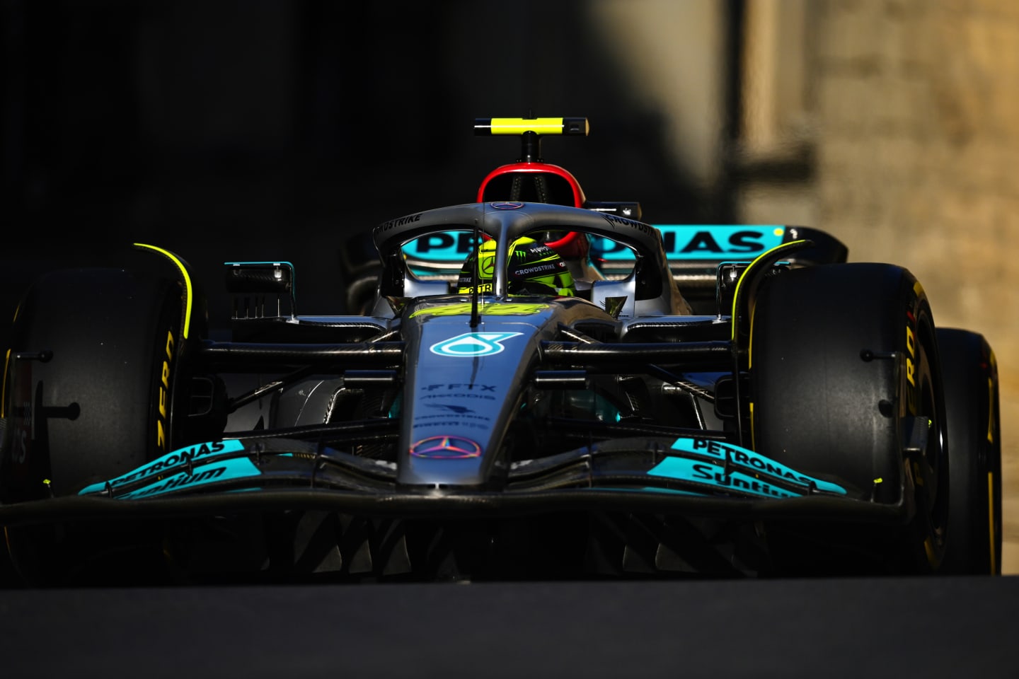 BAKU, AZERBAIJAN - JUNE 10: Lewis Hamilton of Great Britain driving the (44) Mercedes AMG Petronas