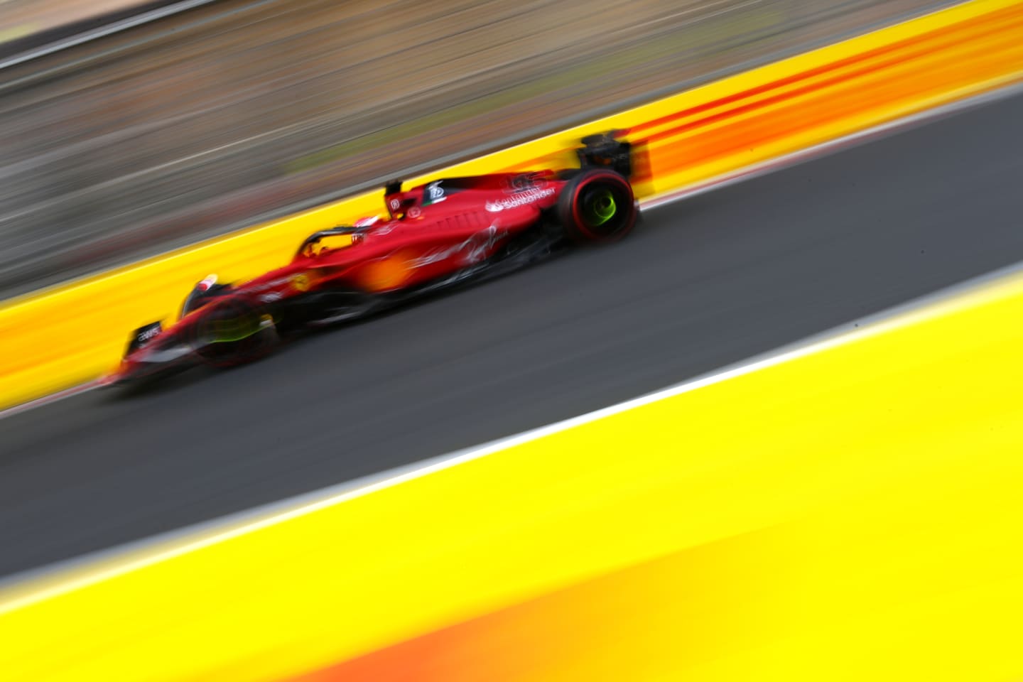 BAKU, AZERBAIJAN - JUNE 11: Charles Leclerc of Monaco driving the (16) Ferrari F1-75 on track