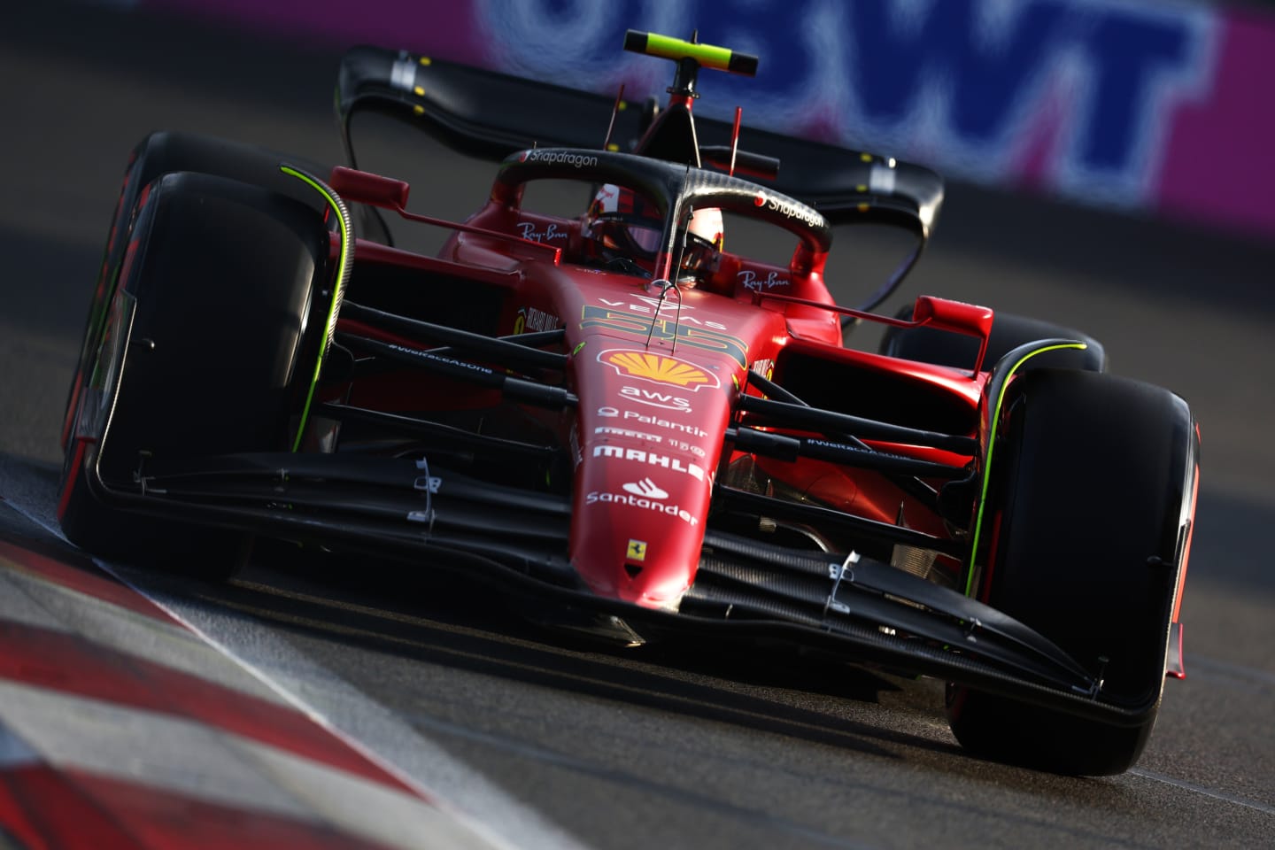 BAKU, AZERBAIJAN - JUNE 11: Carlos Sainz of Spain driving (55) the Ferrari F1-75 on track during