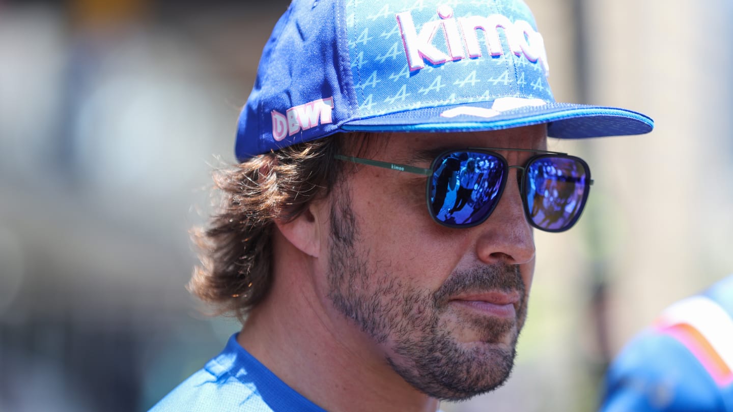 BAKU, AZERBAIJAN - JUNE 12: Fernando Alonso of Spain and Alpine F1 talks to the media ahead of the
