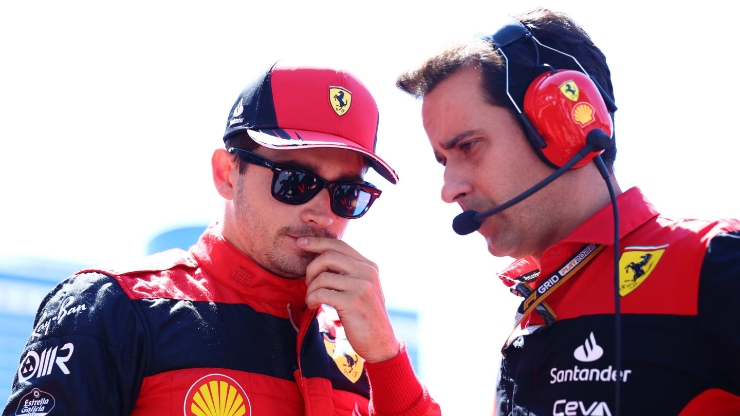 BAKU, AZERBAIJAN - JUNE 12: Charles Leclerc of Monaco and Ferrari prepares to drive on the grid