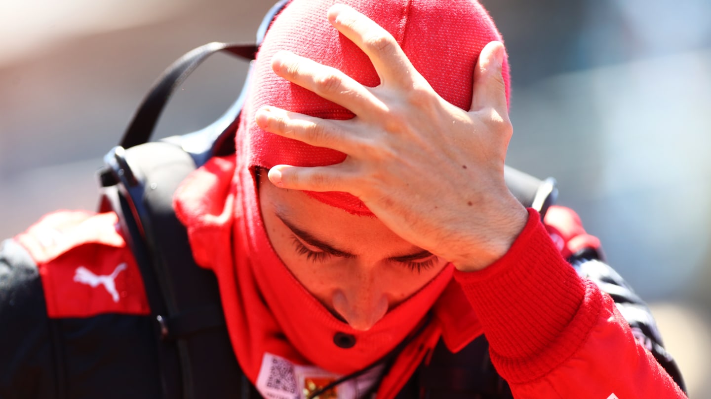 BAKU, AZERBAIJAN - JUNE 12: Charles Leclerc of Monaco and Ferrari prepares to drive on the grid