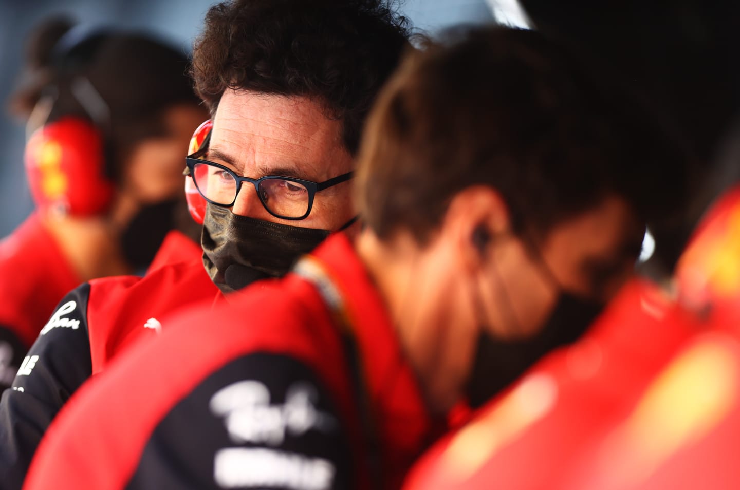 BAHRAIN, BAHRAIN - MARCH 19: Scuderia Ferrari Team Principal Mattia Binotto looks on from the