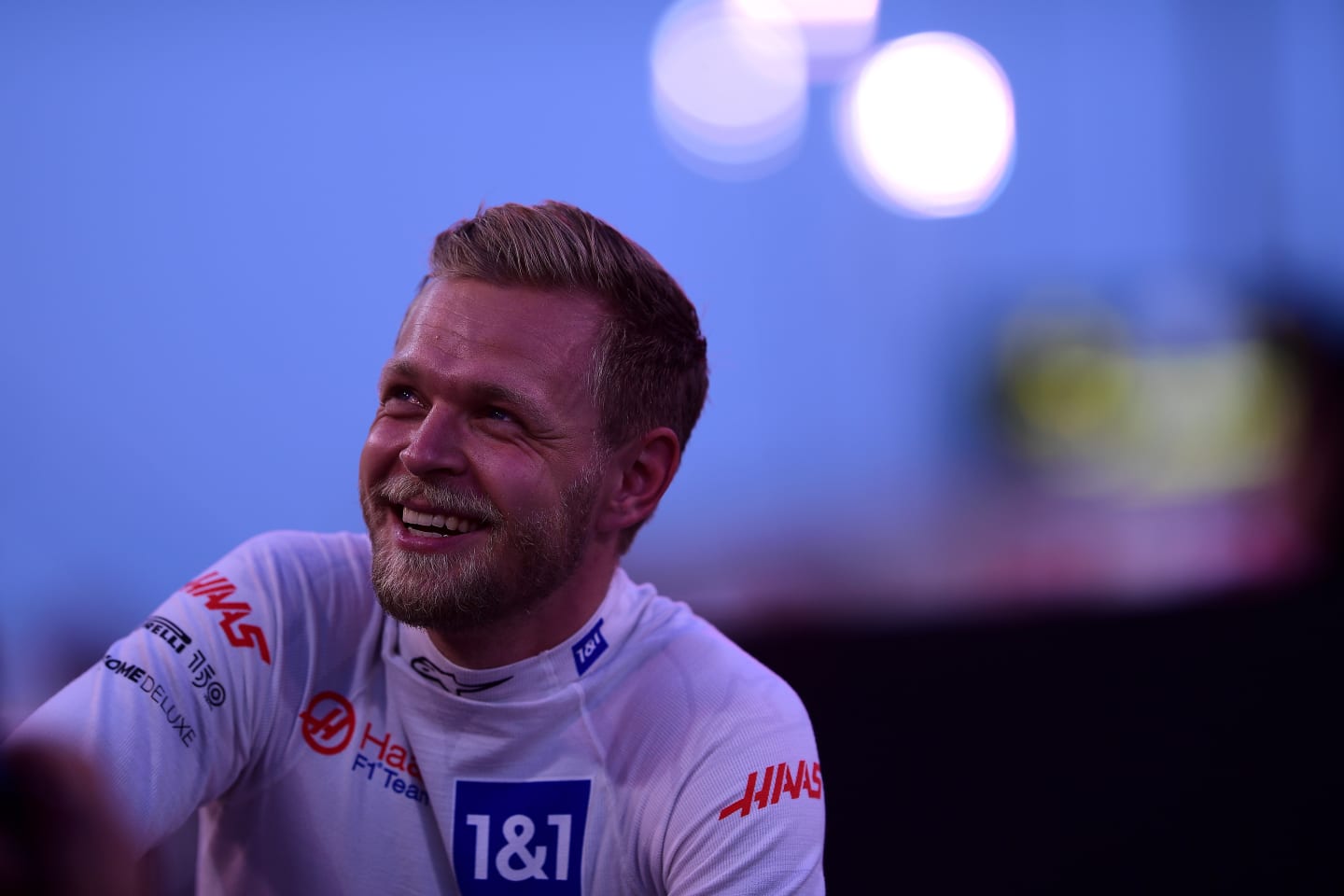 BAHRAIN, BAHRAIN - MARCH 20: Kevin Magnussen of Denmark and Haas F1 looks on from the grid prior to the F1 Grand Prix of Bahrain at Bahrain International Circuit on March 20, 2022 in Bahrain, Bahrain. (Photo by Mario Renzi - Formula 1/Formula 1 via Getty Images)