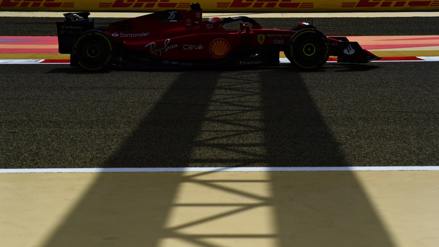 BAHRAIN, BAHRAIN - MARCH 11: Charles Leclerc of Monaco driving (16) the Ferrari F1-75 on track