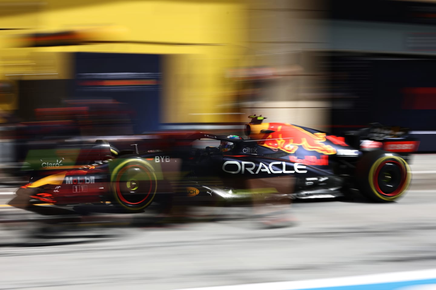 BAHRAIN, BAHRAIN - MARCH 12: Sergio Perez of Mexico driving the (11) Oracle Red Bull Racing RB18
