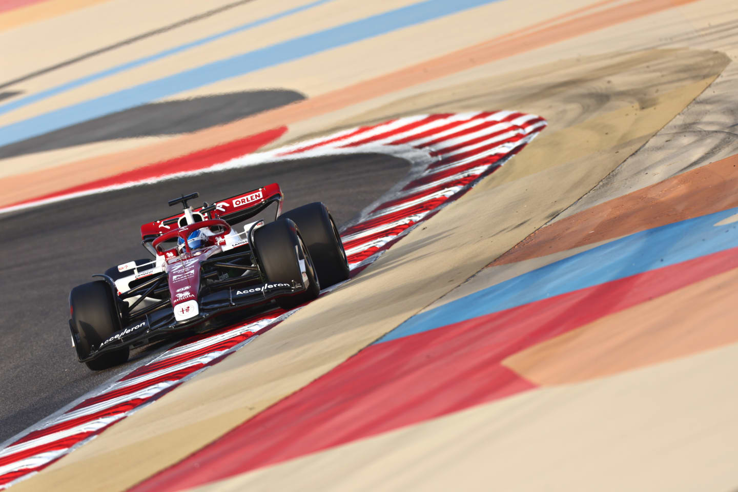 BAHRAIN, BAHRAIN - MARCH 12: Valtteri Bottas of Finland driving the (77) Alfa Romeo F1 C42 Ferrari