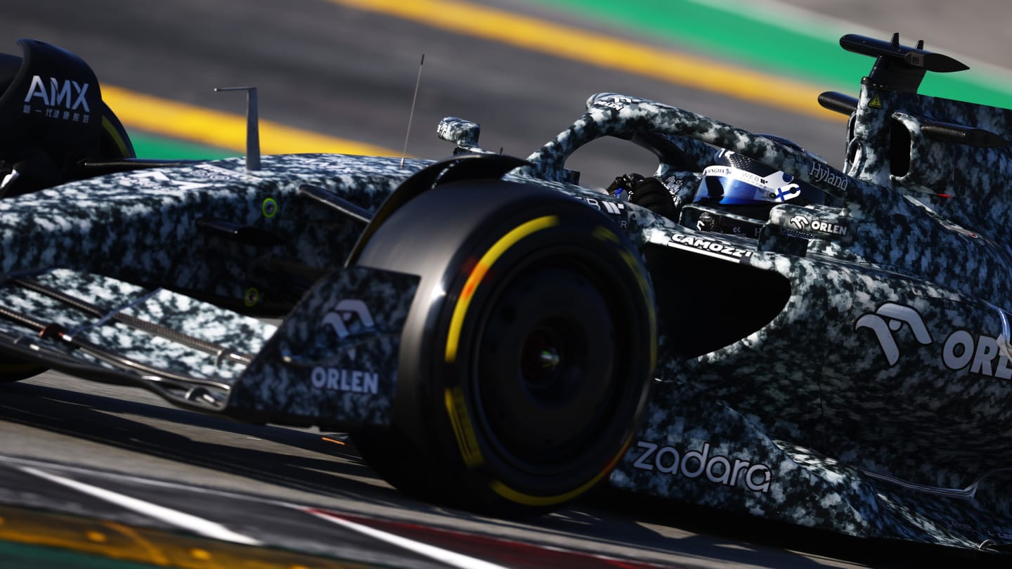 BARCELONA, SPAIN - FEBRUARY 24: Valtteri Bottas of Finland driving the (77) Alfa Romeo F1 C42