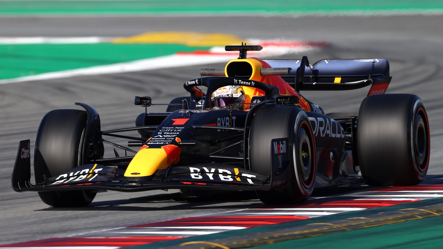 BARCELONA, SPAIN - FEBRUARY 23: Max Verstappen of the Netherlands driving the (1) Oracle Red Bull