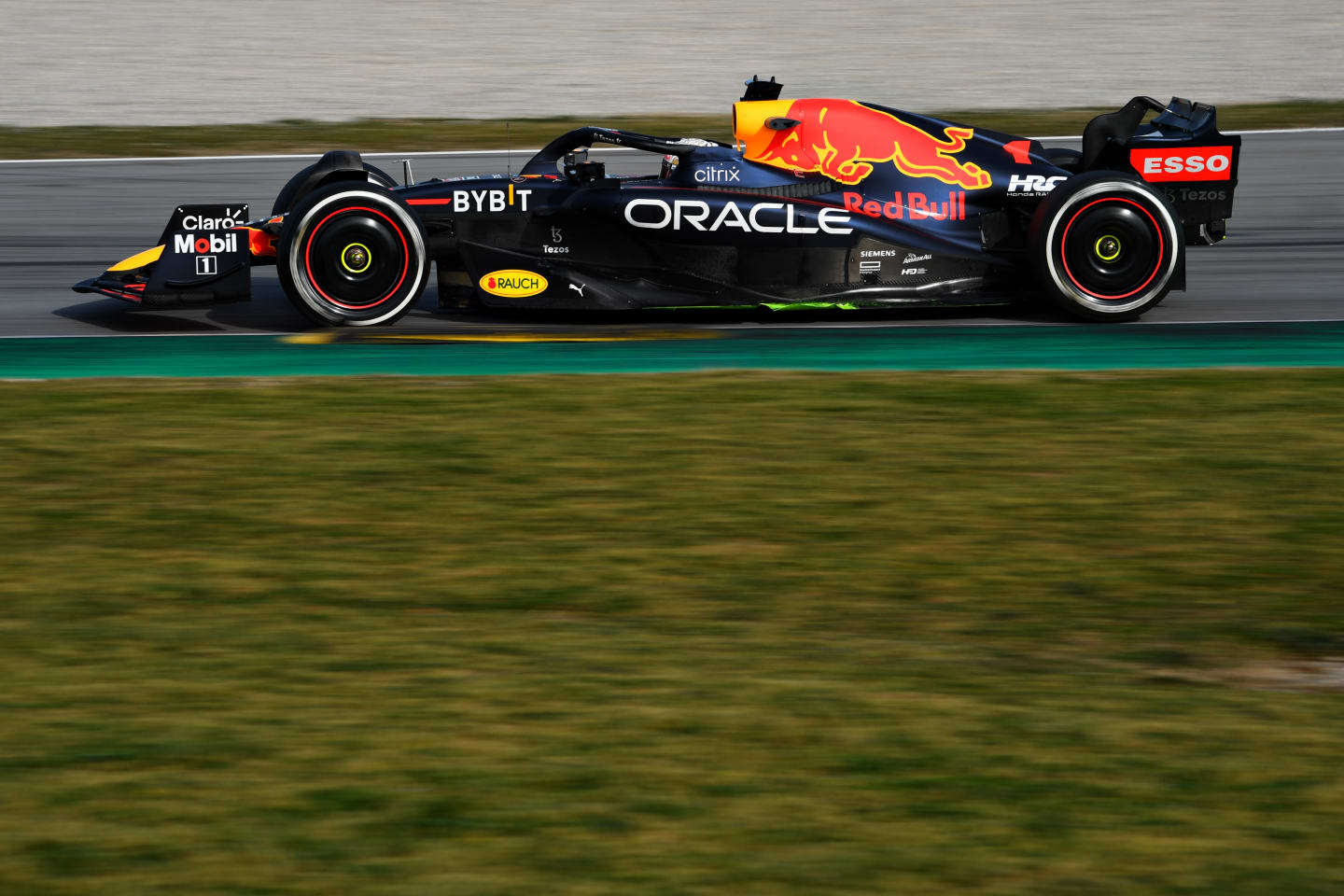 BARCELONA, SPAIN - FEBRUARY 23: Max Verstappen of the Netherlands driving the (1) Oracle Red Bull