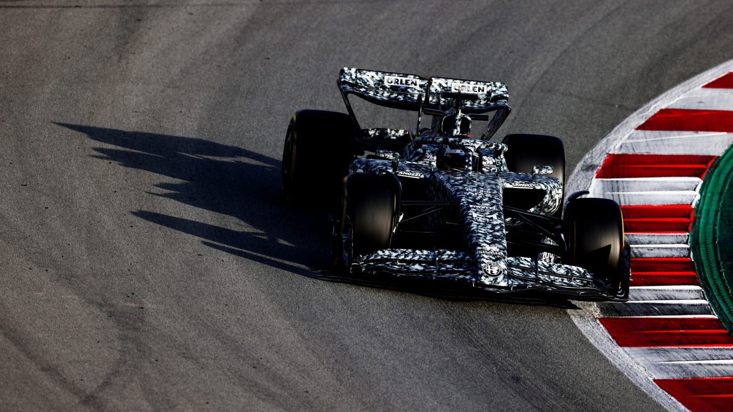 BARCELONA, SPAIN - FEBRUARY 23: Valtteri Bottas of Finland driving the (77) Alfa Romeo F1 C42