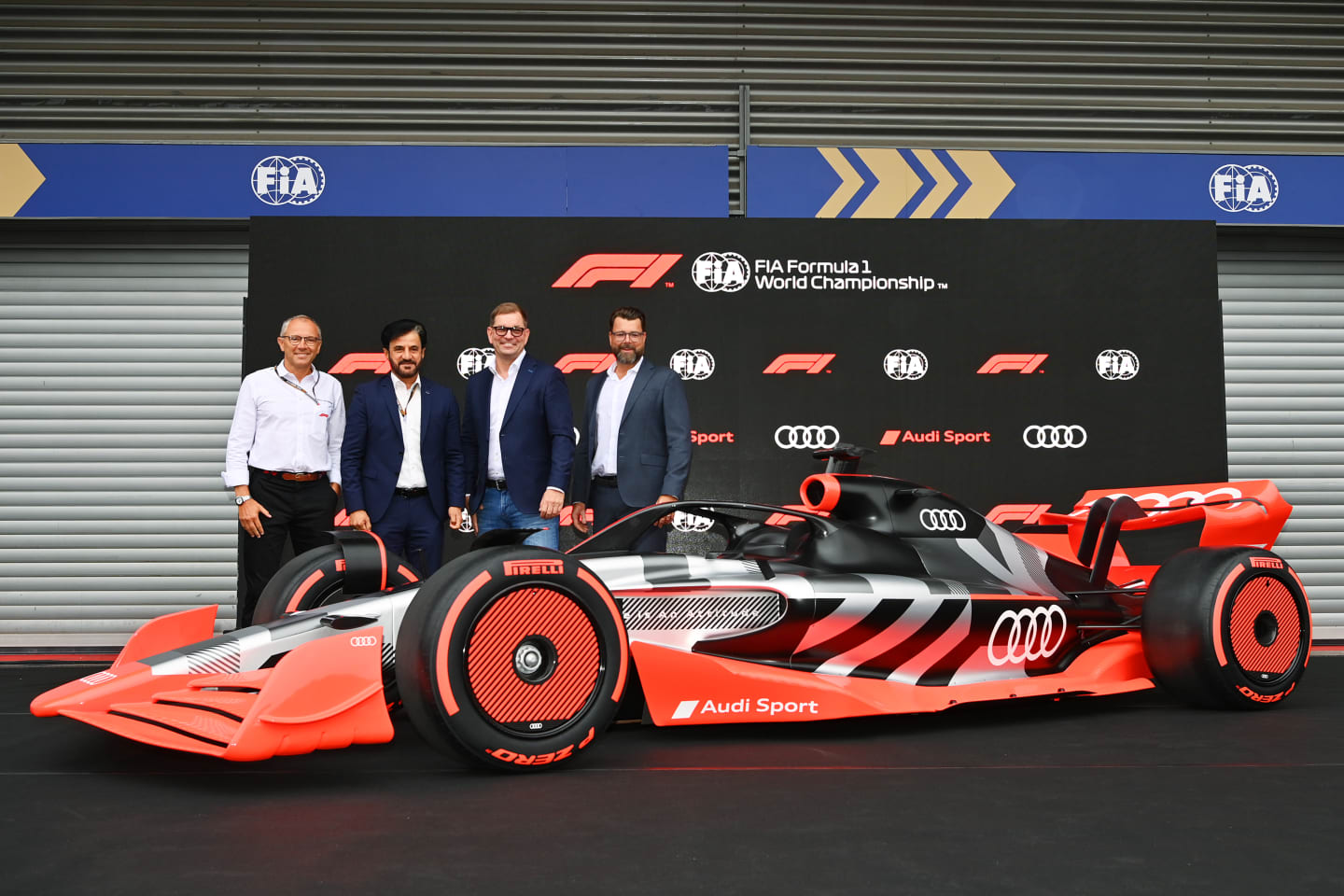 SPA, BELGIUM - AUGUST 26: (L-R) Stefano Domenicali, CEO of the Formula One Group, Mohammed ben