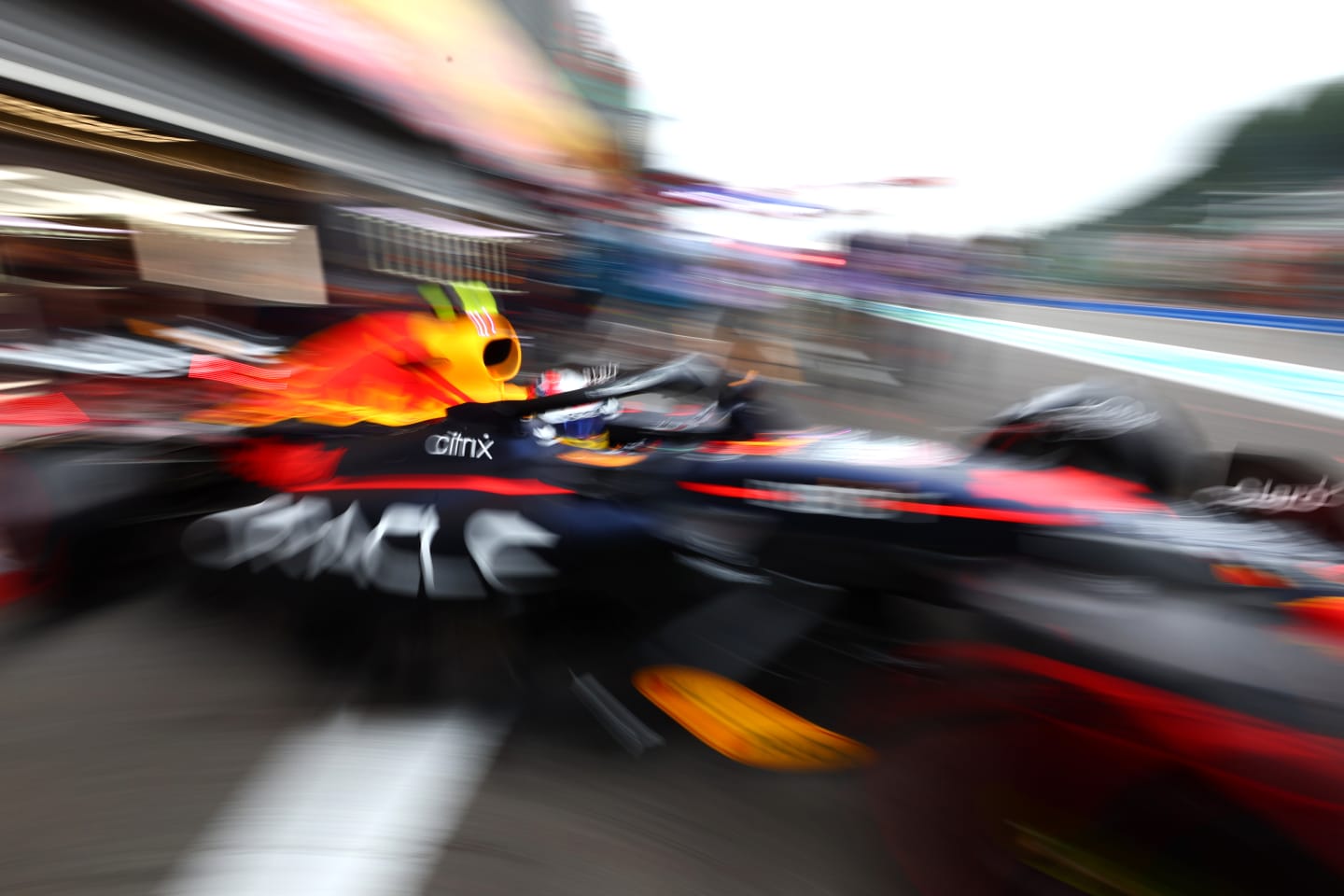 SPA, BELGIUM - AUGUST 26: Sergio Perez of Mexico driving the (11) Oracle Red Bull Racing RB18