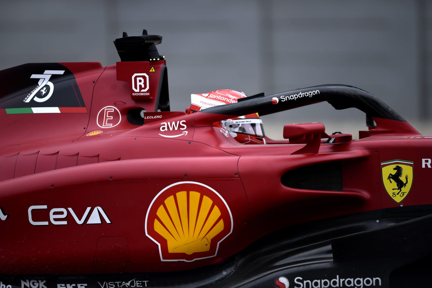 SPA, BELGIUM - AUGUST 27: Charles Leclerc of Monaco driving the (16) Ferrari F1-75 runs through the