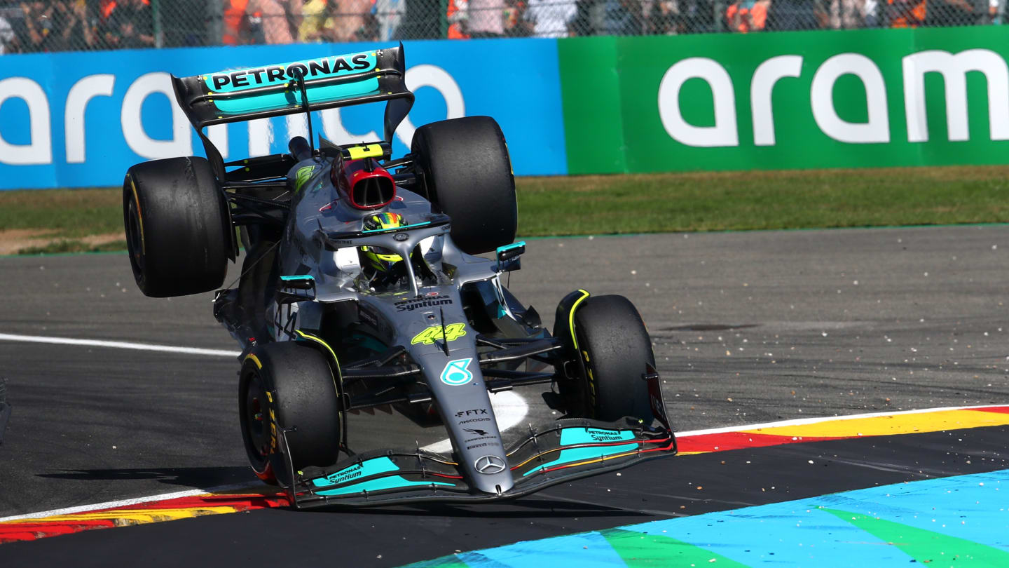 SPA, BELGIUM - AUGUST 28: Lewis Hamilton of Great Britain driving the (44) Mercedes AMG Petronas F1