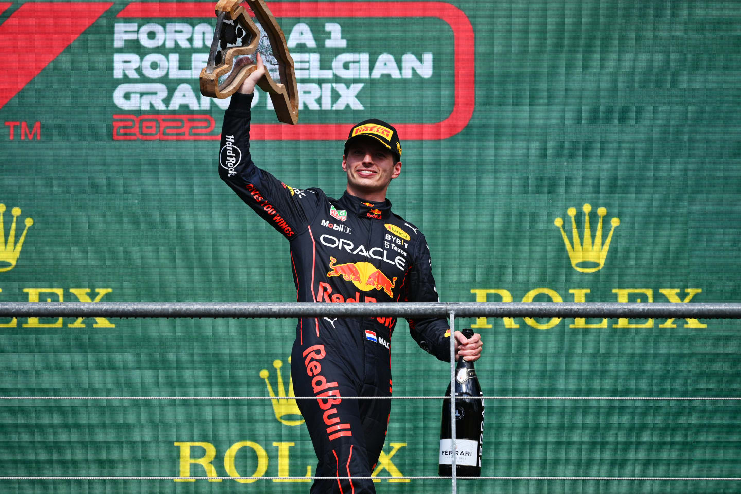 SPA, BELGIUM - AUGUST 28: Race winner Max Verstappen of the Netherlands and Oracle Red Bull Racing