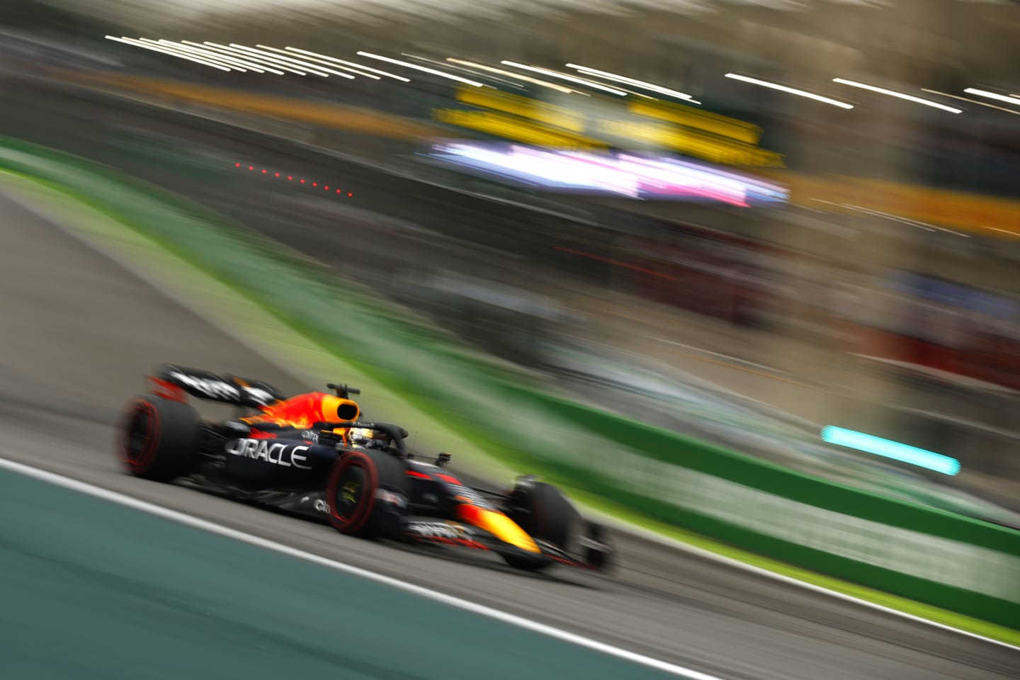 SAO PAULO, BRAZIL - NOVEMBER 11: Max Verstappen of the Netherlands driving the (1) Oracle Red Bull