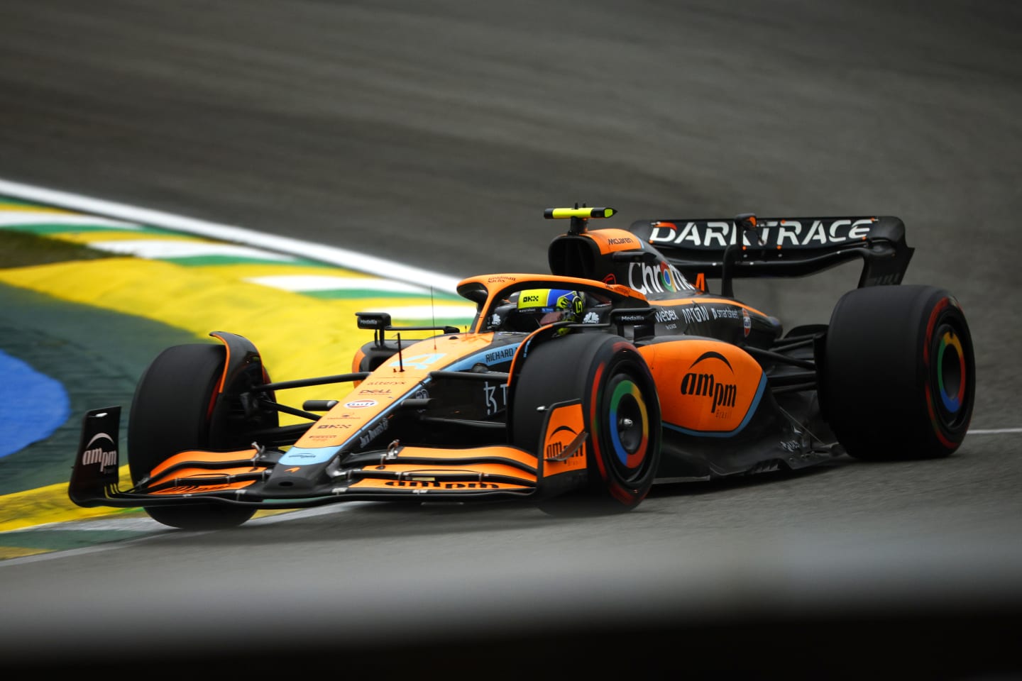 SAO PAULO, BRAZIL - NOVEMBER 11: Lando Norris of Great Britain driving the (4) McLaren MCL36