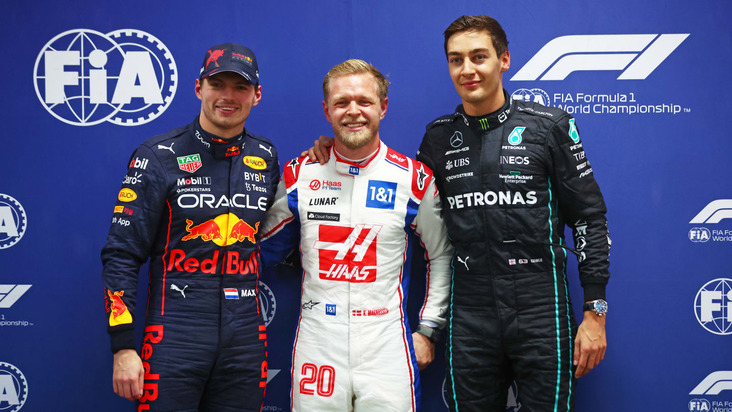 SAO PAULO, BRAZIL - NOVEMBER 11: Pole position qualifier Kevin Magnussen of Denmark and Haas F1