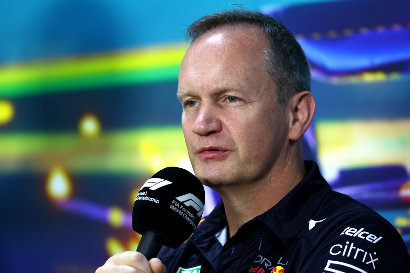 SAO PAULO, BRAZIL - NOVEMBER 12: Red Bull Racing Head of Car Engineering Paul Monaghan attends a press conference prior to practice ahead of the F1 Grand Prix of Brazil at Autodromo Jose Carlos Pace on November 12, 2022 in Sao Paulo, Brazil. (Photo by Bryn Lennon/Getty Images)