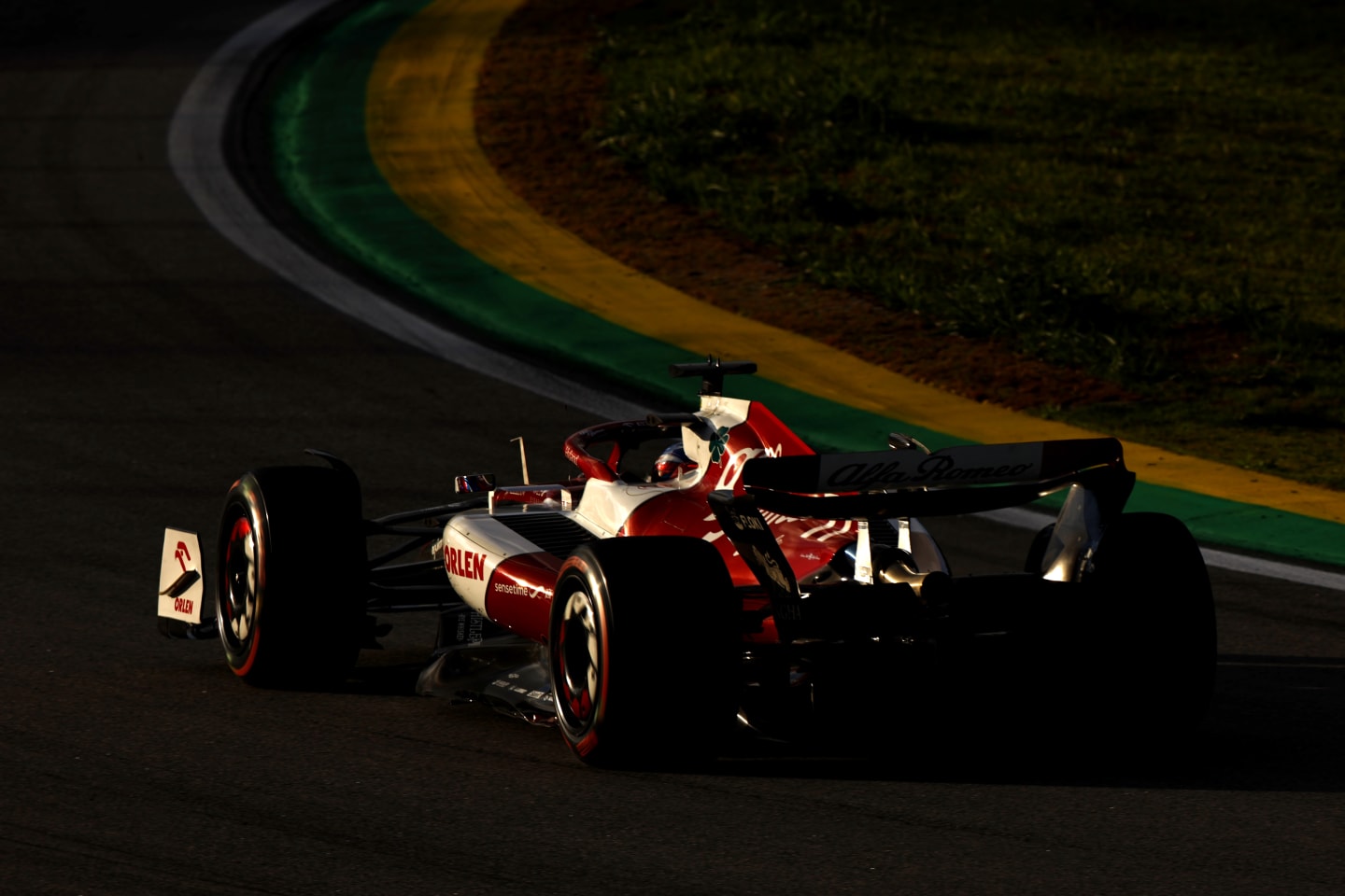 SAO PAULO, BRAZIL - NOVEMBER 12: Valtteri Bottas of Finland driving the (77) Alfa Romeo F1 C42 Ferrari on track during the Sprint ahead of the F1 Grand Prix of Brazil at Autodromo Jose Carlos Pace on November 12, 2022 in Sao Paulo, Brazil. (Photo by Chris Graythen/Getty Images)