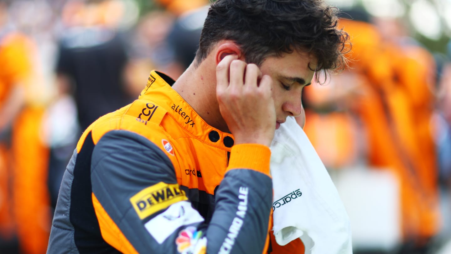 SAO PAULO, BRAZIL - NOVEMBER 12: Lando Norris of Great Britain and McLaren prepares to drive prior