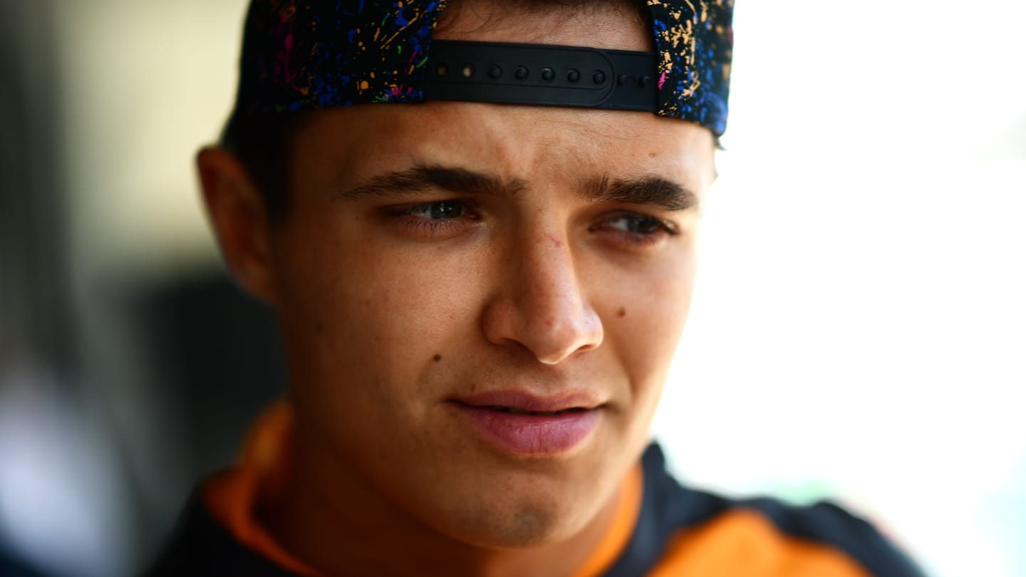 SAO PAULO, BRAZIL - NOVEMBER 13: Lando Norris of Great Britain and McLaren looks on prior to the F1