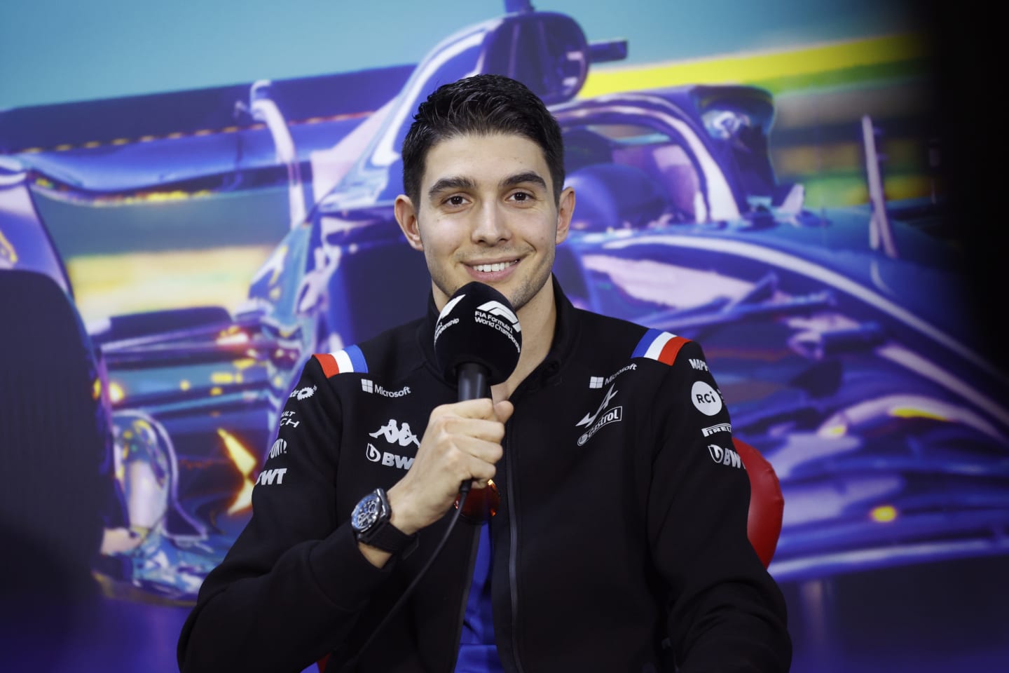 SAO PAULO, BRAZIL - NOVEMBER 10: Esteban Ocon of France and Alpine F1 attends the Drivers Press Conference during previews ahead of the F1 Grand Prix of Brazil at Autodromo Jose Carlos Pace on November 10, 2022 in Sao Paulo, Brazil. (Photo by Jared C. Tilton/Getty Images)