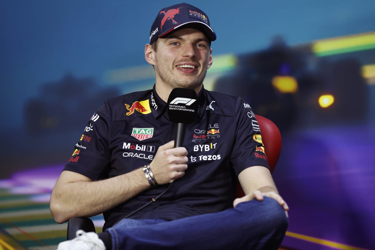 SAO PAULO, BRAZIL - NOVEMBER 10: Max Verstappen of the Netherlands and Oracle Red Bull Racing attends the Drivers Press Conference during previews ahead of the F1 Grand Prix of Brazil at Autodromo Jose Carlos Pace on November 10, 2022 in Sao Paulo, Brazil. (Photo by Jared C. Tilton/Getty Images)