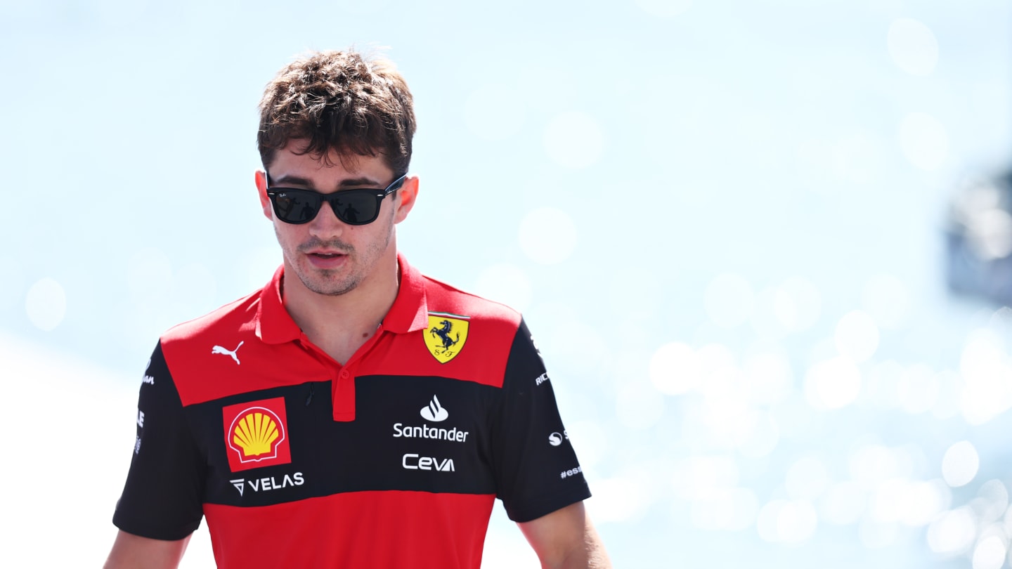 MONTREAL, QUEBEC - JUNE 17: Charles Leclerc of Monaco and Ferrari walks in the Paddock prior to